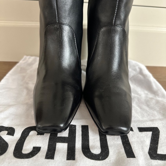 Schutz Camille Bootie Heeled Calf Boot Anthropologie Black Women's Size 8 NEW - Picture 9 of 10
